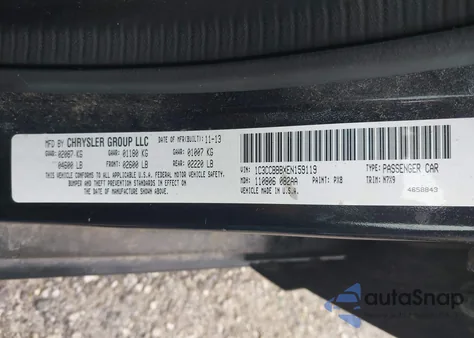 2014 Chrysler 200 Touring z USA, uszkodzony, nr VIN 1C3CCBBBXEN159119